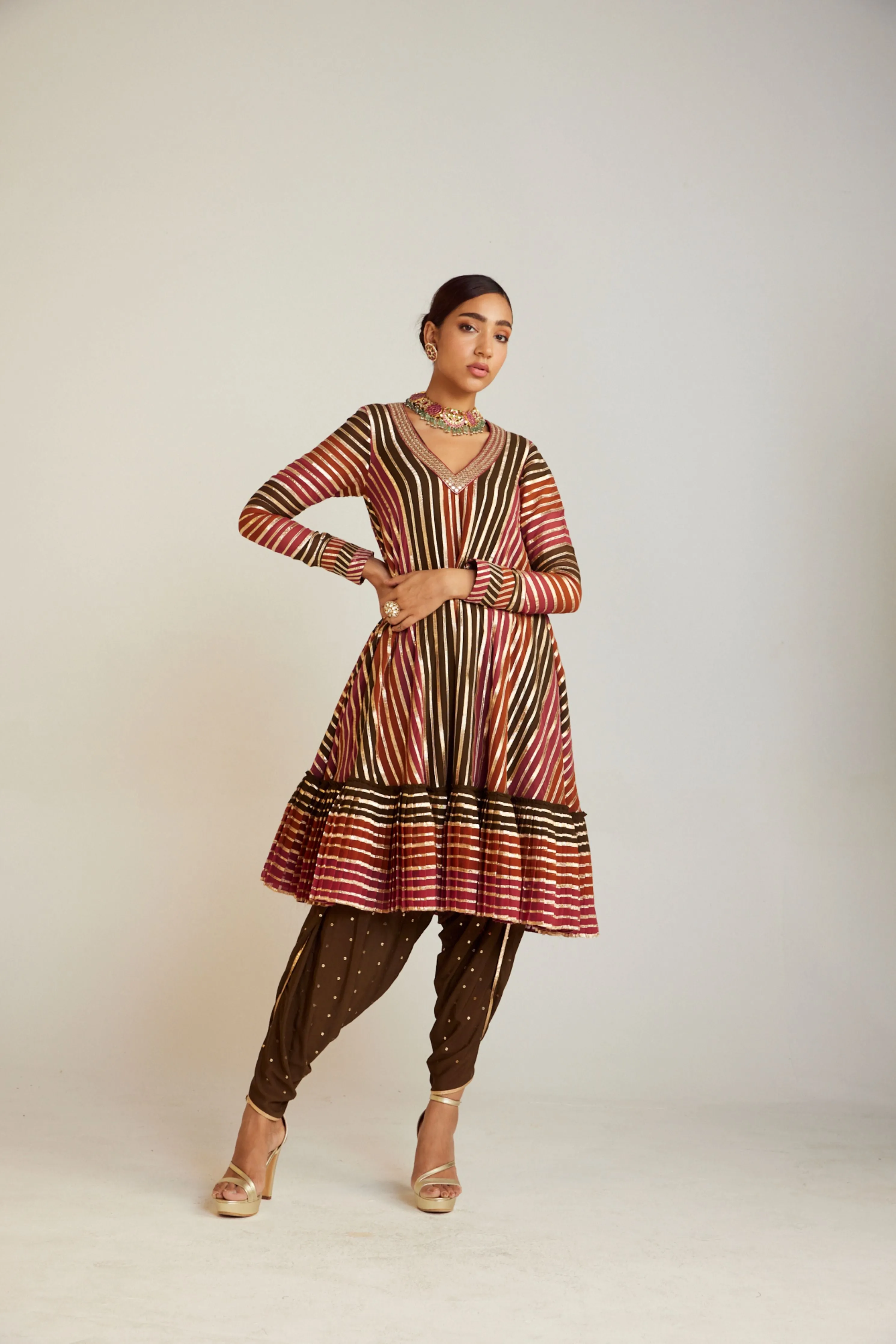 A Line Dhoti Kurta Set