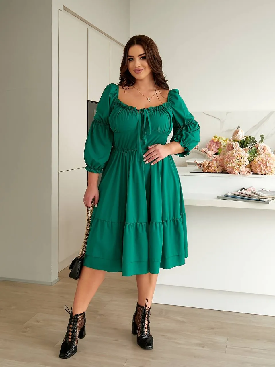 A-line dress made of soft fabric