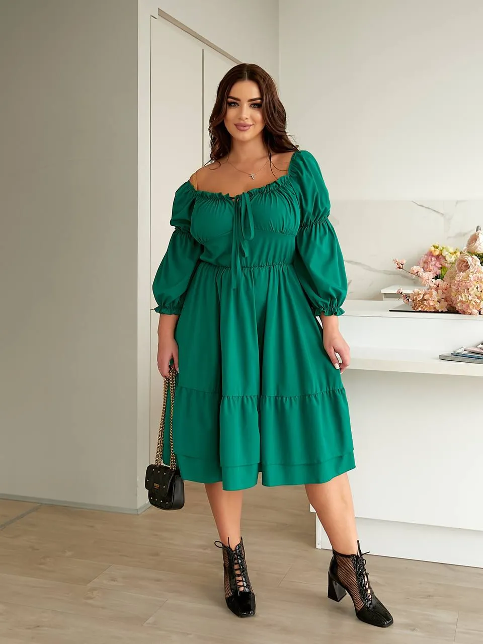 A-line dress made of soft fabric
