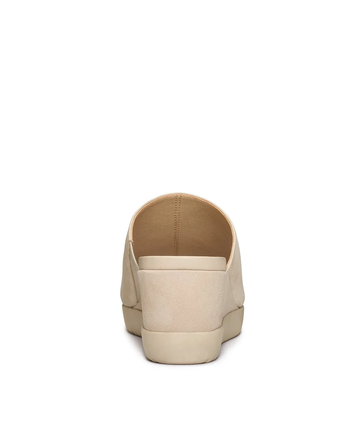 Aerosoles Natural Bone Slip On Open Toe Covered Platform Wedge Slide Sandals