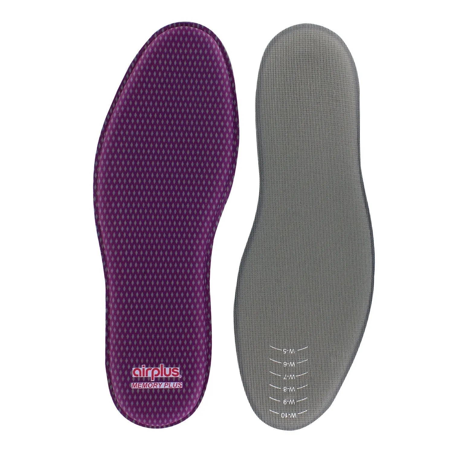 Airplus Memory Comfort Shoe Insoles with Memory Foam for Pressure Relief, Women's, Size 5-11 Women's Size 5-11
