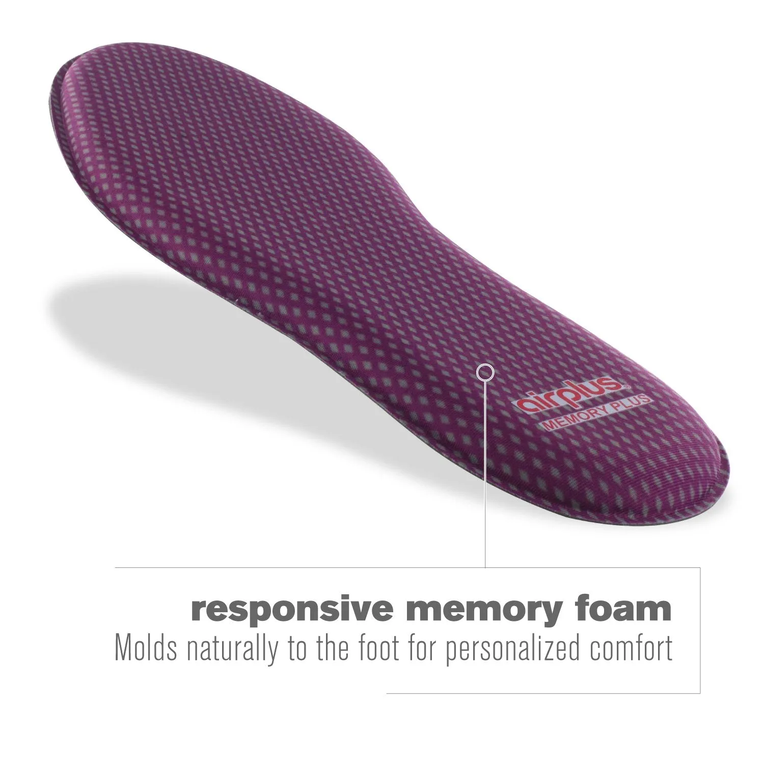 Airplus Memory Comfort Shoe Insoles with Memory Foam for Pressure Relief, Women's, Size 5-11 Women's Size 5-11