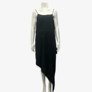 Balenciaga Black Asymmetrical Dress With Fringe Detail
