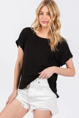 Black Modal Loose Top