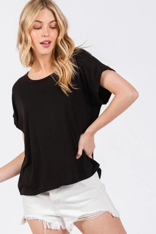 Black Modal Loose Top