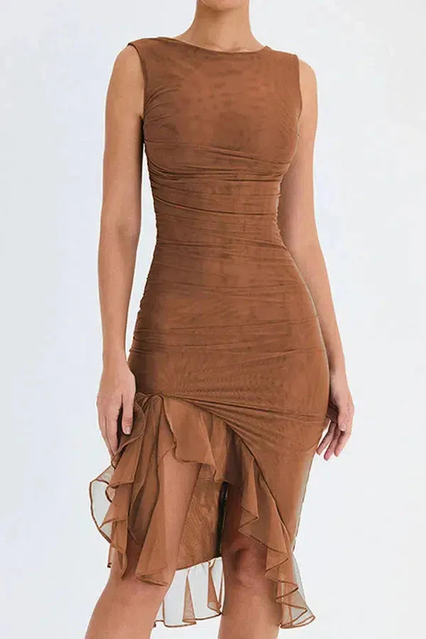 Caprice – Stretch mesh – Black dress