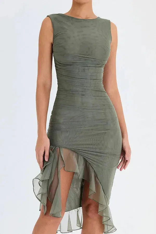 Caprice – Stretch mesh – Black dress