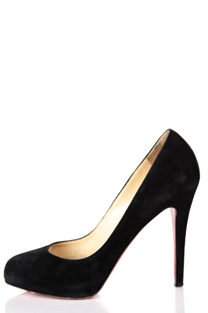 Christian Louboutin Black Suede Hidden Platform Pumps Size US 8.5 | EU 38.5