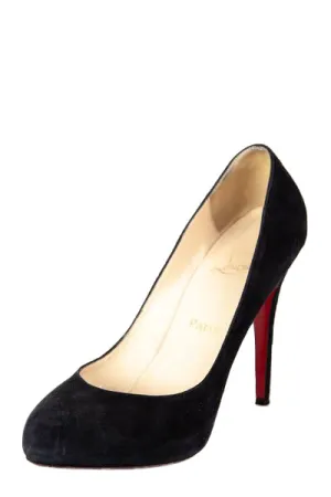 Christian Louboutin Black Suede Hidden Platform Pumps Size US 8.5 | EU 38.5