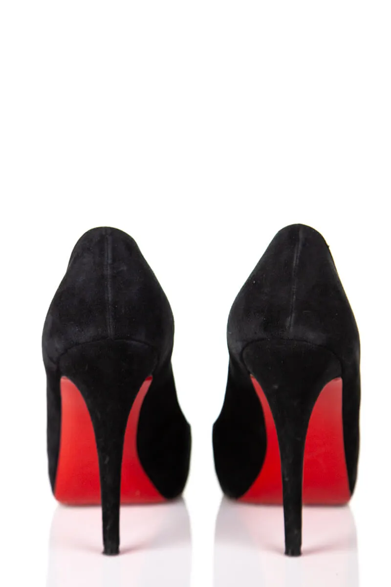 Christian Louboutin Black Suede Hidden Platform Pumps Size US 8.5 | EU 38.5