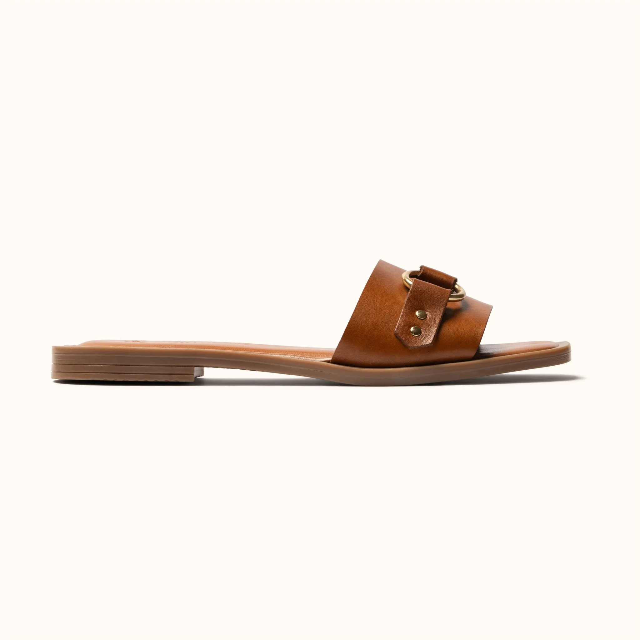 Classic Ring Detail Slide - Tan
