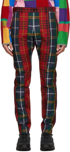 Comme des GarÃ§ons Homme Plus Red Tartan Trousers
