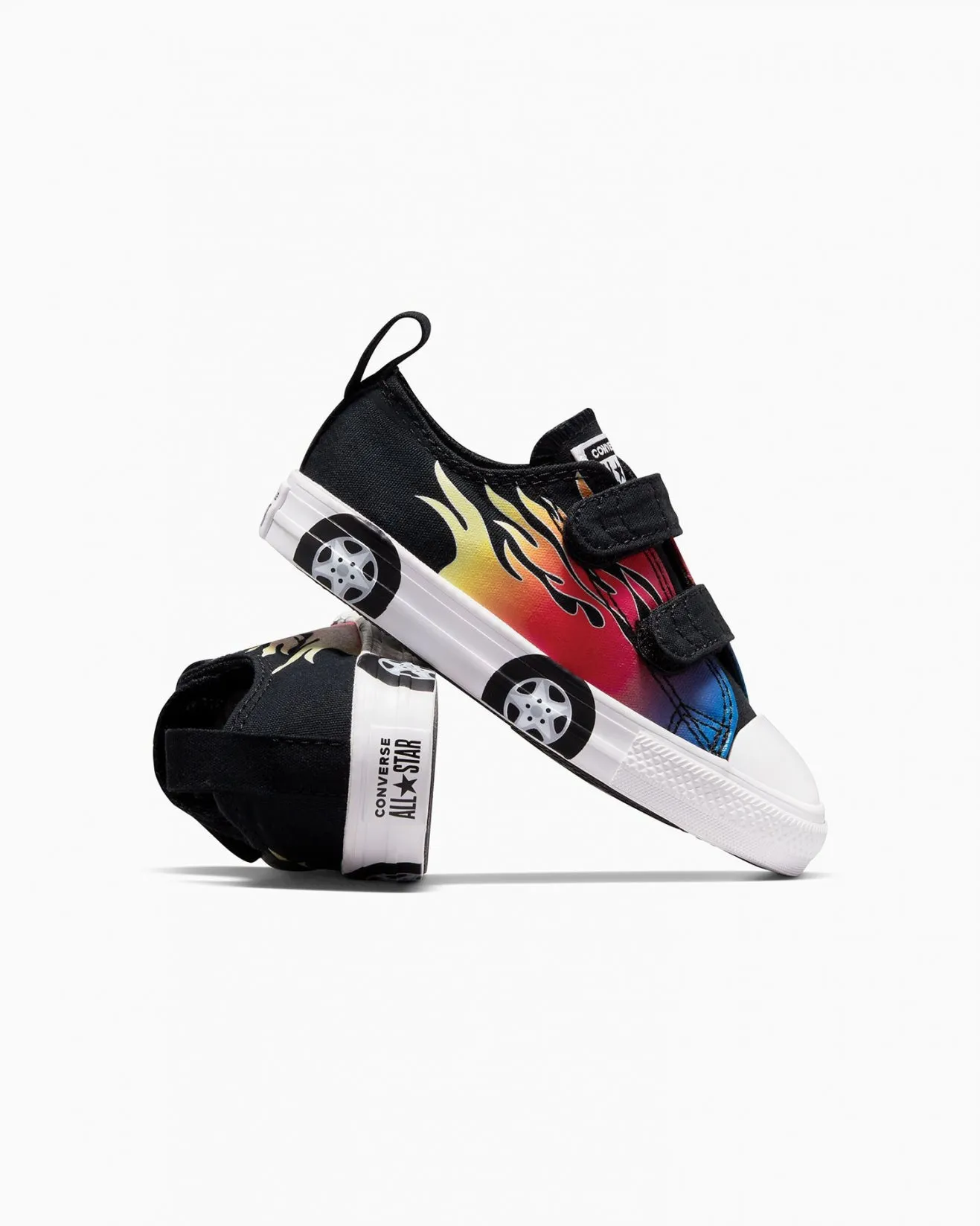 Converse Infant Low Cut Canvas Sneaker (Cars Black)