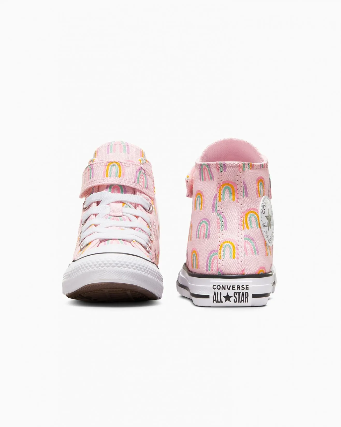 Converse Junior Hi Top Canvas Sneaker (Rainbows Pink)