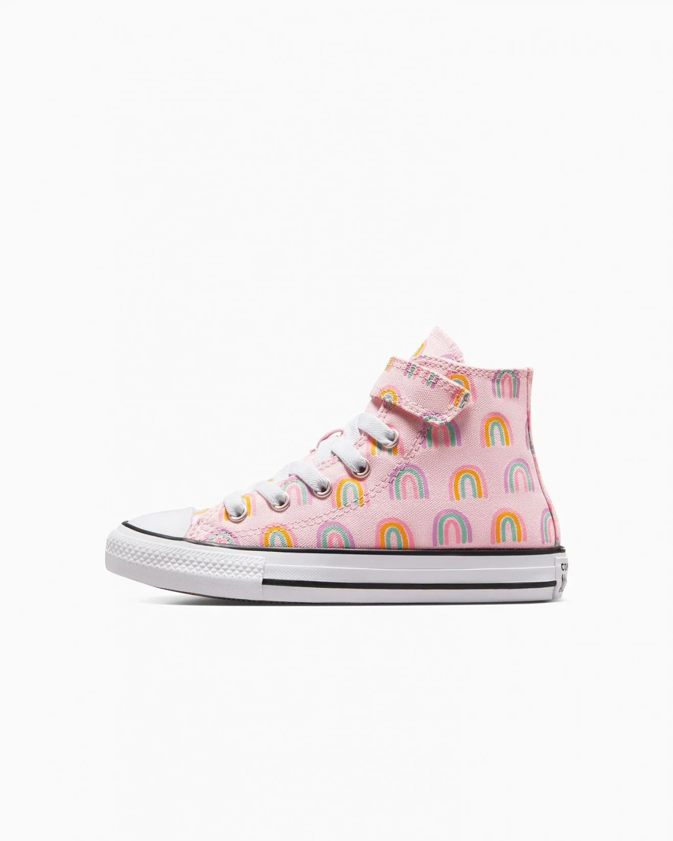 Converse Junior Hi Top Canvas Sneaker (Rainbows Pink)