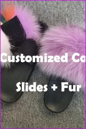 Customized Color Detachable Versatile Real Fur Slides
