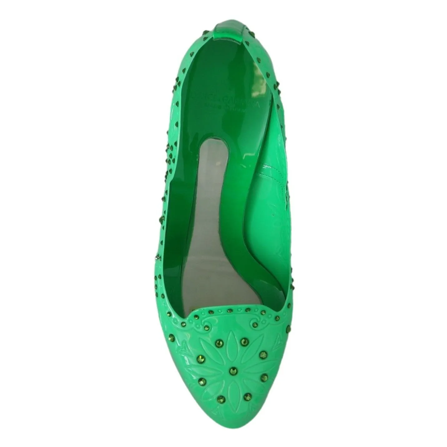 Dolce & Gabbana Enchanting Crystal Cinderella Pumps in Lush Green