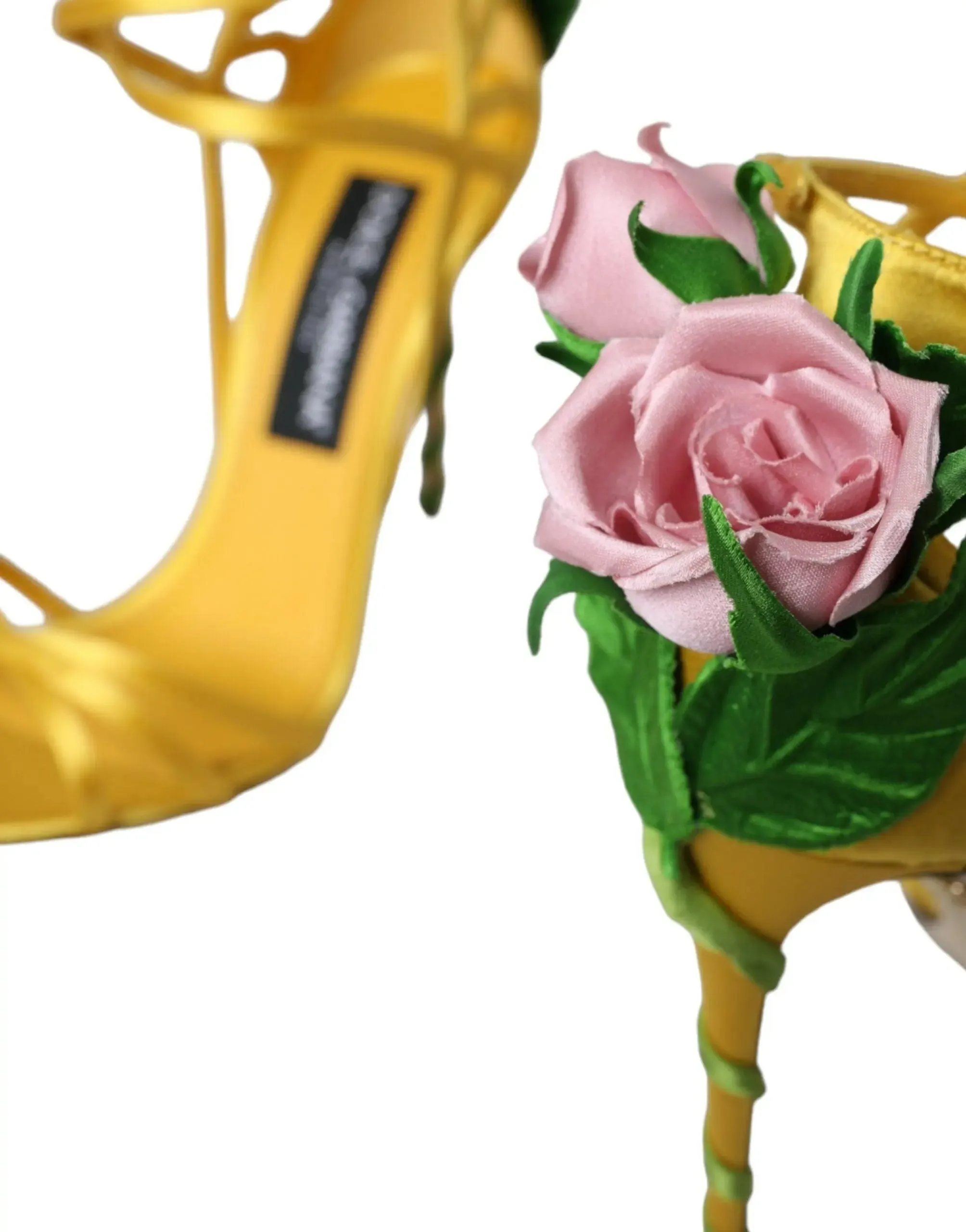 Dolce & Gabbana Yellow Floral Applique Sandals