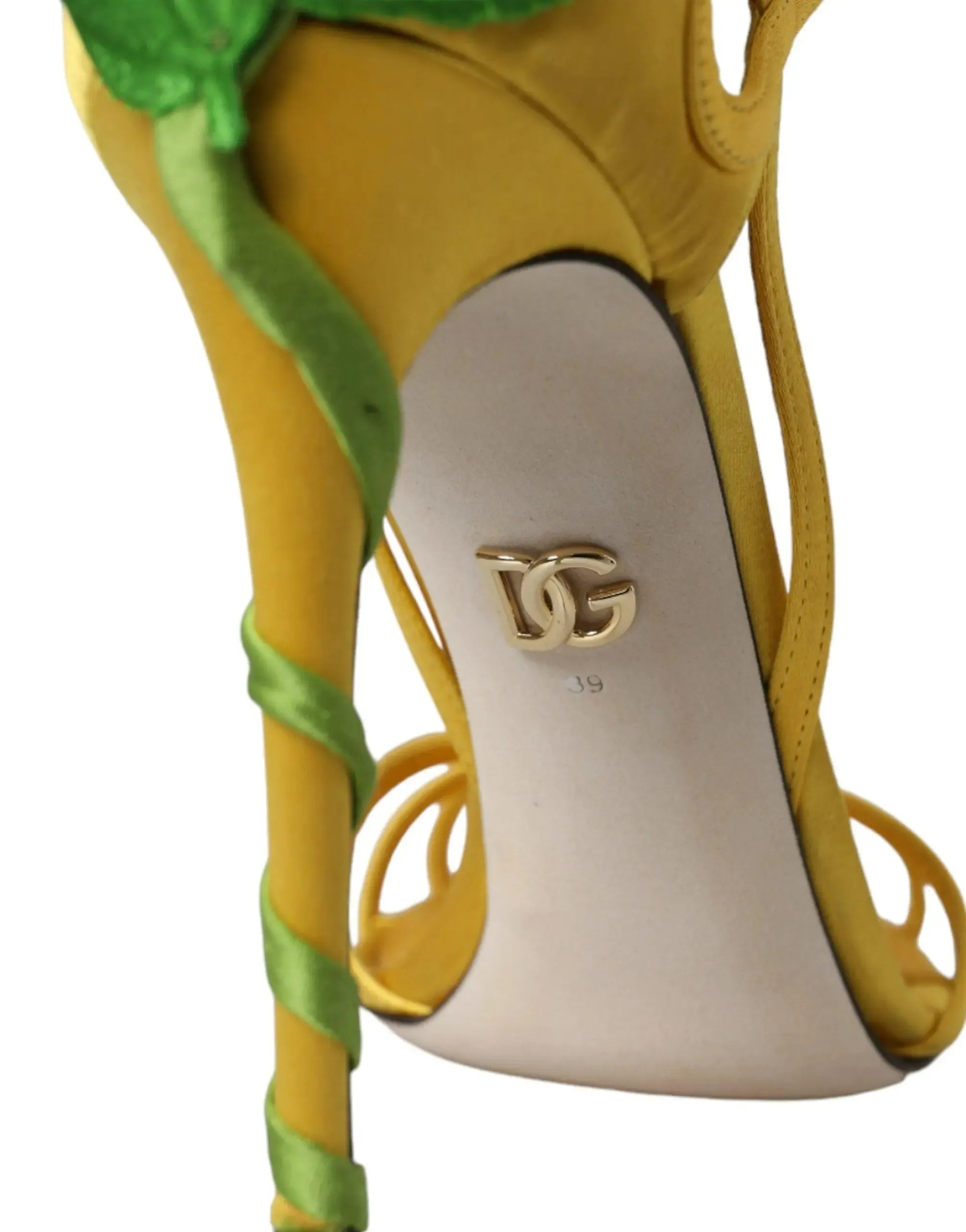 Dolce & Gabbana Yellow Floral Applique Sandals