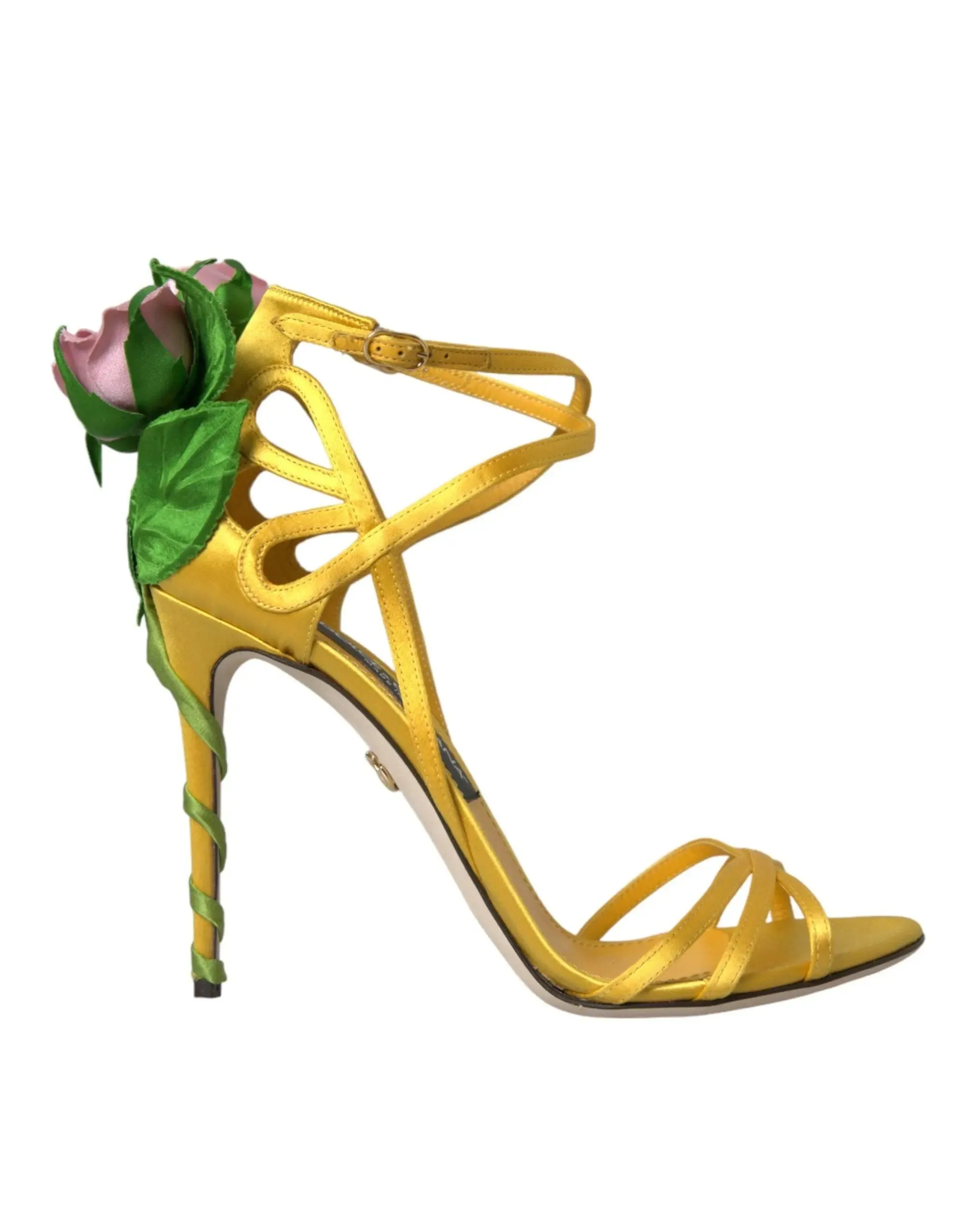 Dolce & Gabbana Yellow Floral Applique Sandals