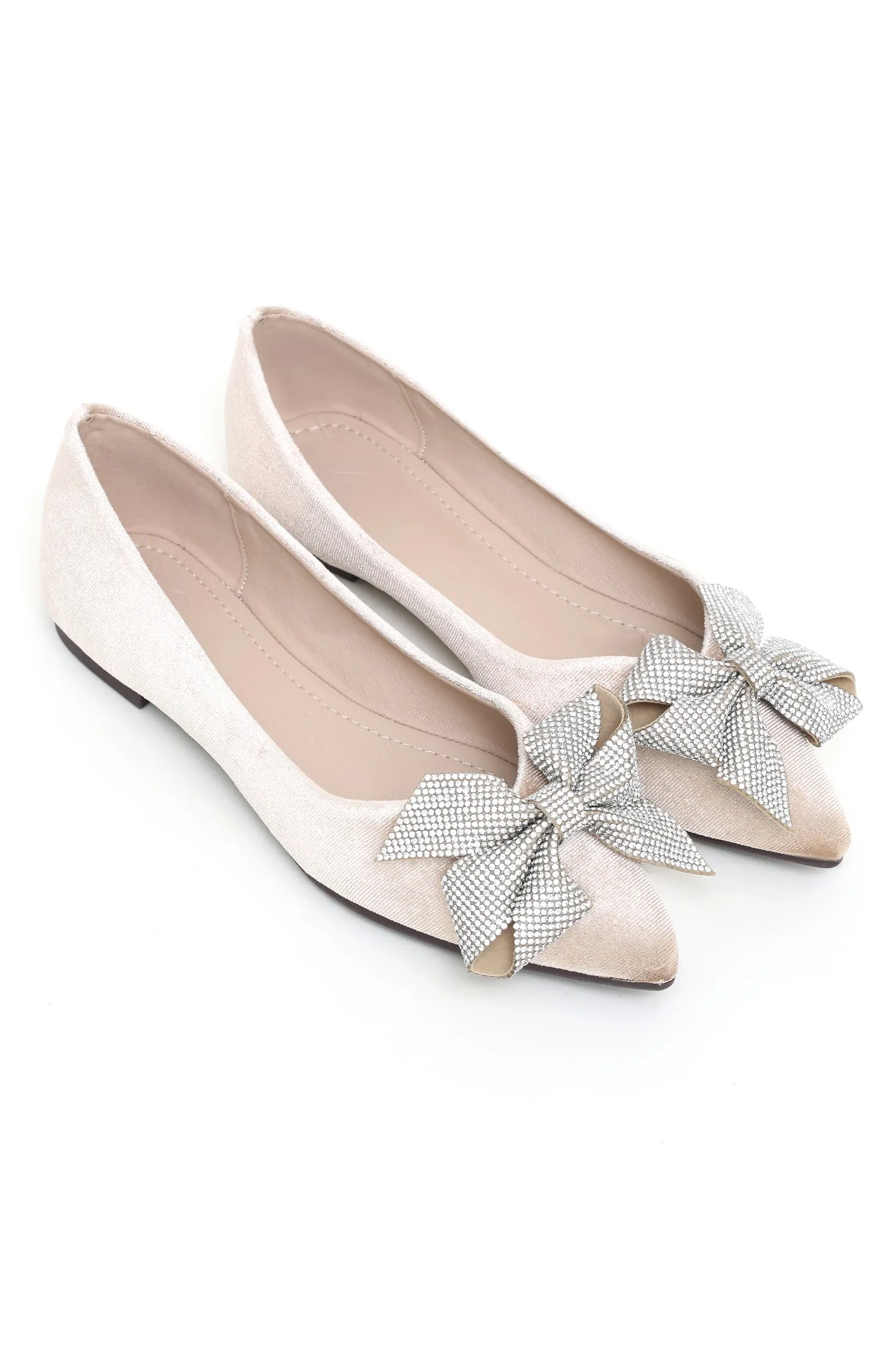 FLATS WITH BOW DETAIL-BEIGE