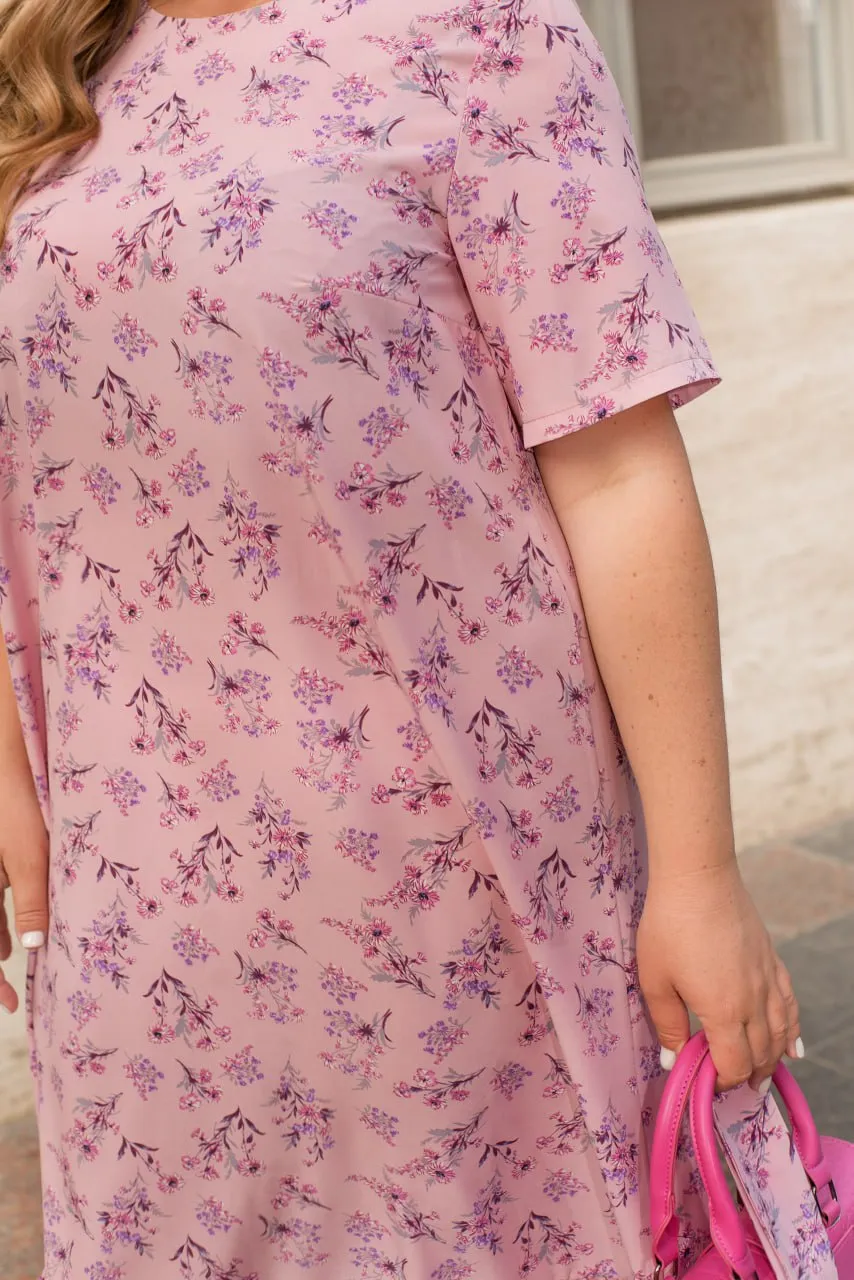 Flower print soft fabric dress