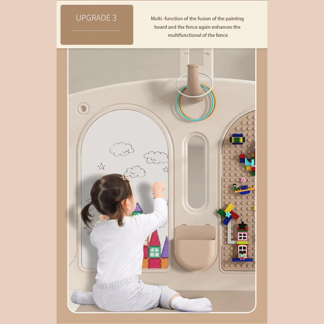Foldable Baby Fence with House Baby Playpen and Matching Toys 240 × 200 × 63 CM