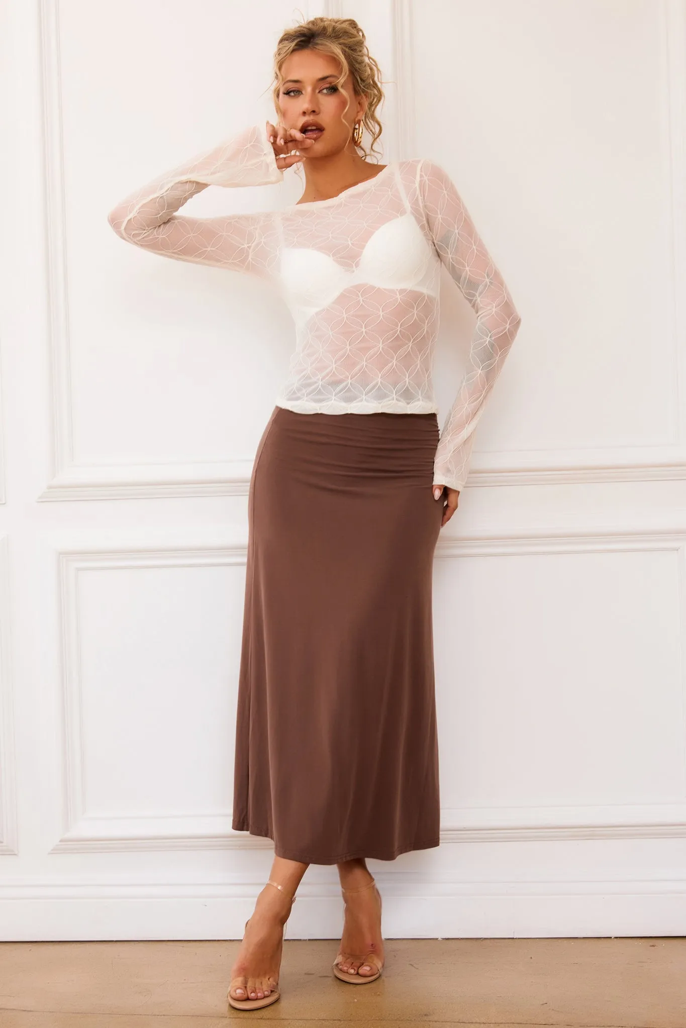 Front Runner Midi Skirt - Brown