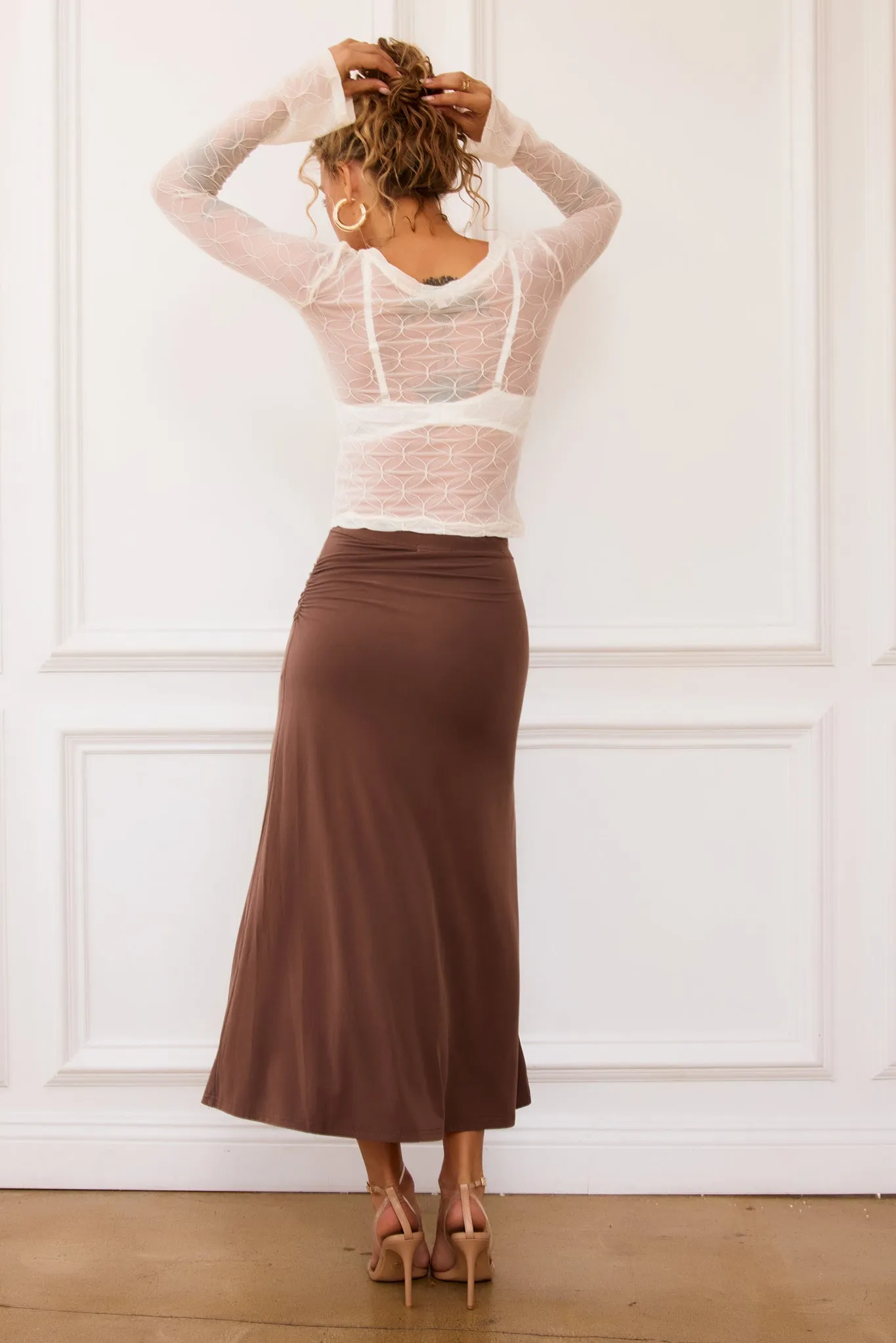 Front Runner Midi Skirt - Brown