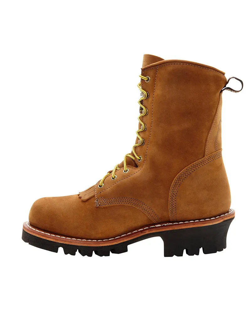 Georgia G9382 Mens Steel Toe Insulated Logger Boot Worn Saddle - B