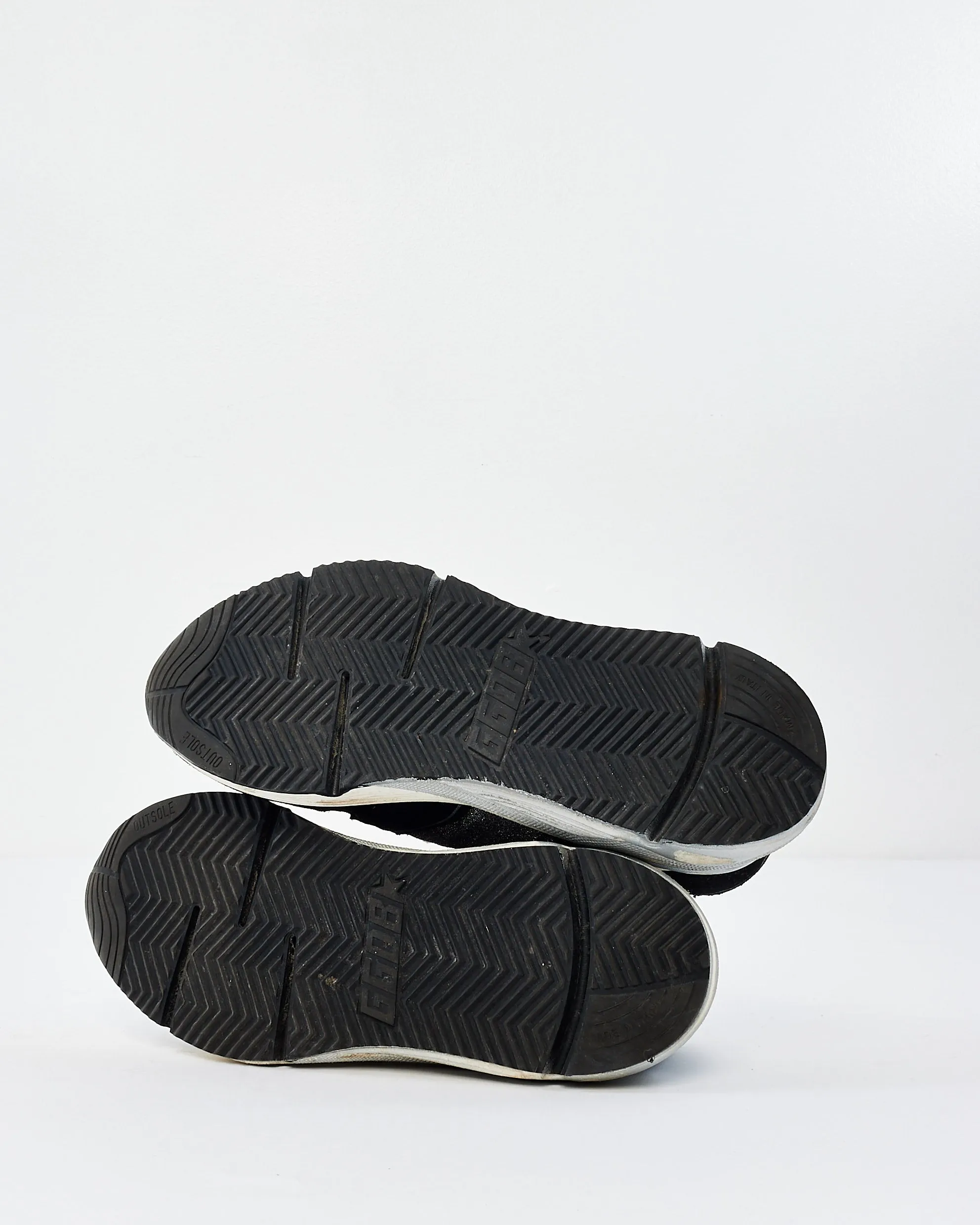 Golden Goose Black Suede & Silver Sparkle Sneakers - 37