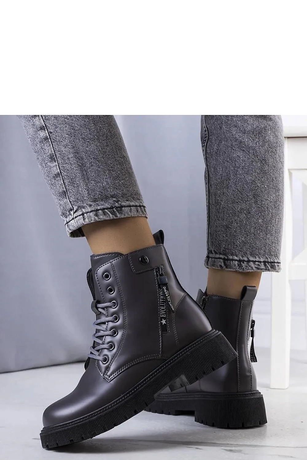 Gray insulated trapper shoes