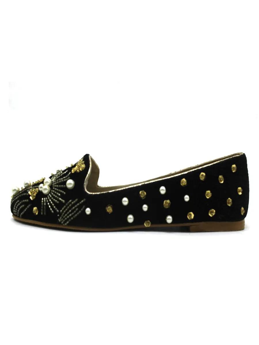 Green Fancy Velvet Pumps