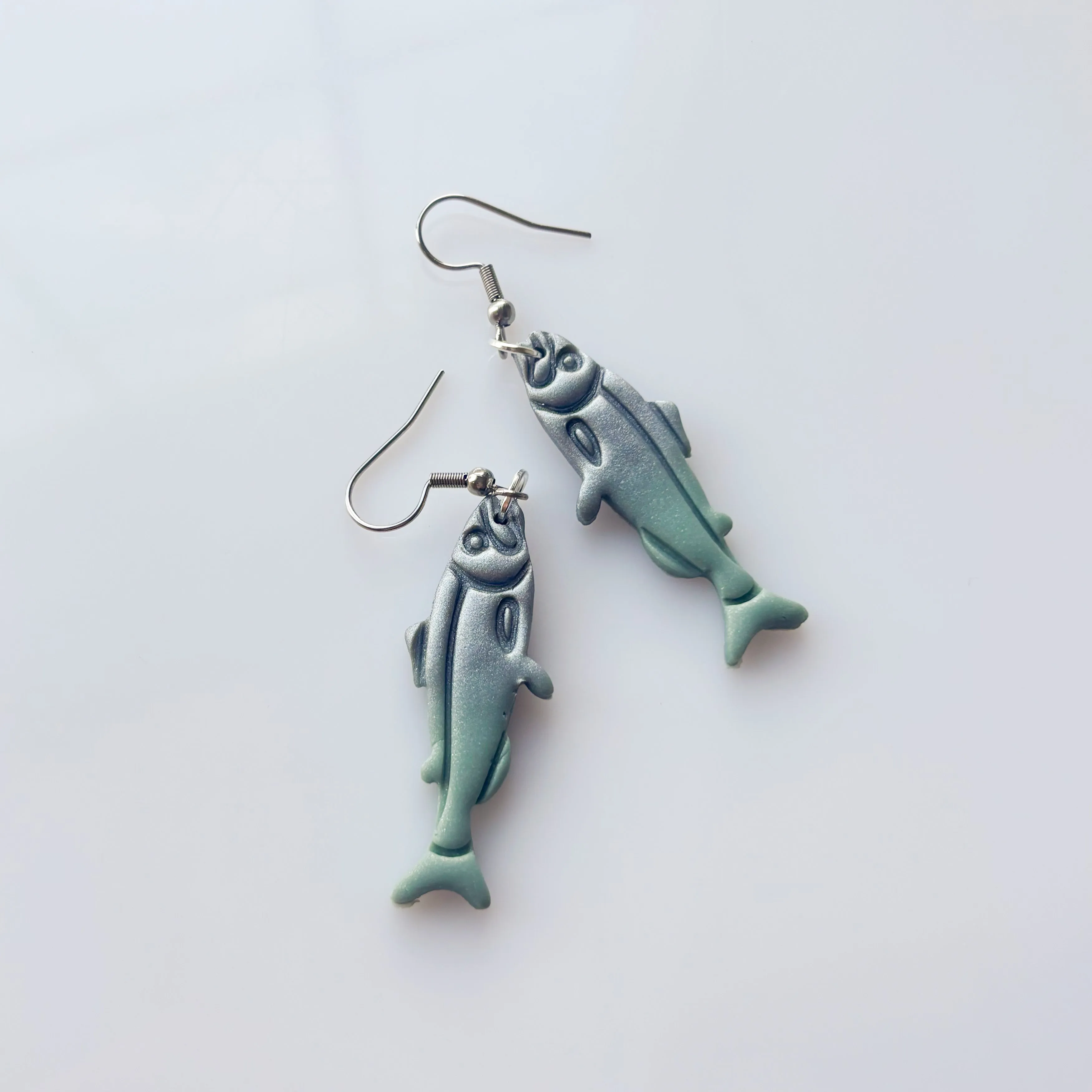 GREEN VINE MOON SNAKE EARRINGS