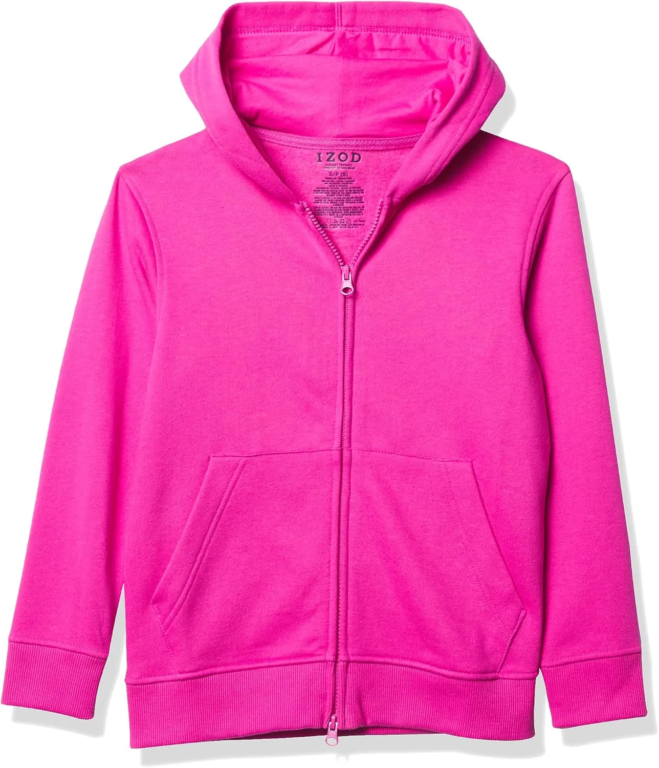 IZOD Boys' Sensory-Friendly Full-Zip Hoodie Sweatshirt, Soft Fabric with Pockets & Ribbed Cuffs, Tagless