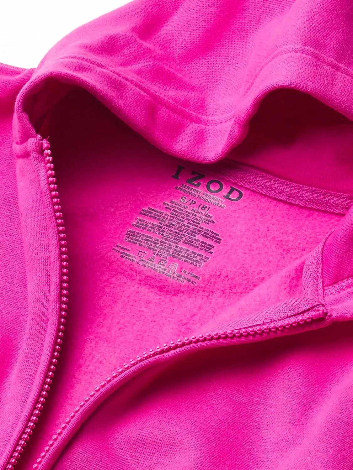 IZOD Boys' Sensory-Friendly Full-Zip Hoodie Sweatshirt, Soft Fabric with Pockets & Ribbed Cuffs, Tagless
