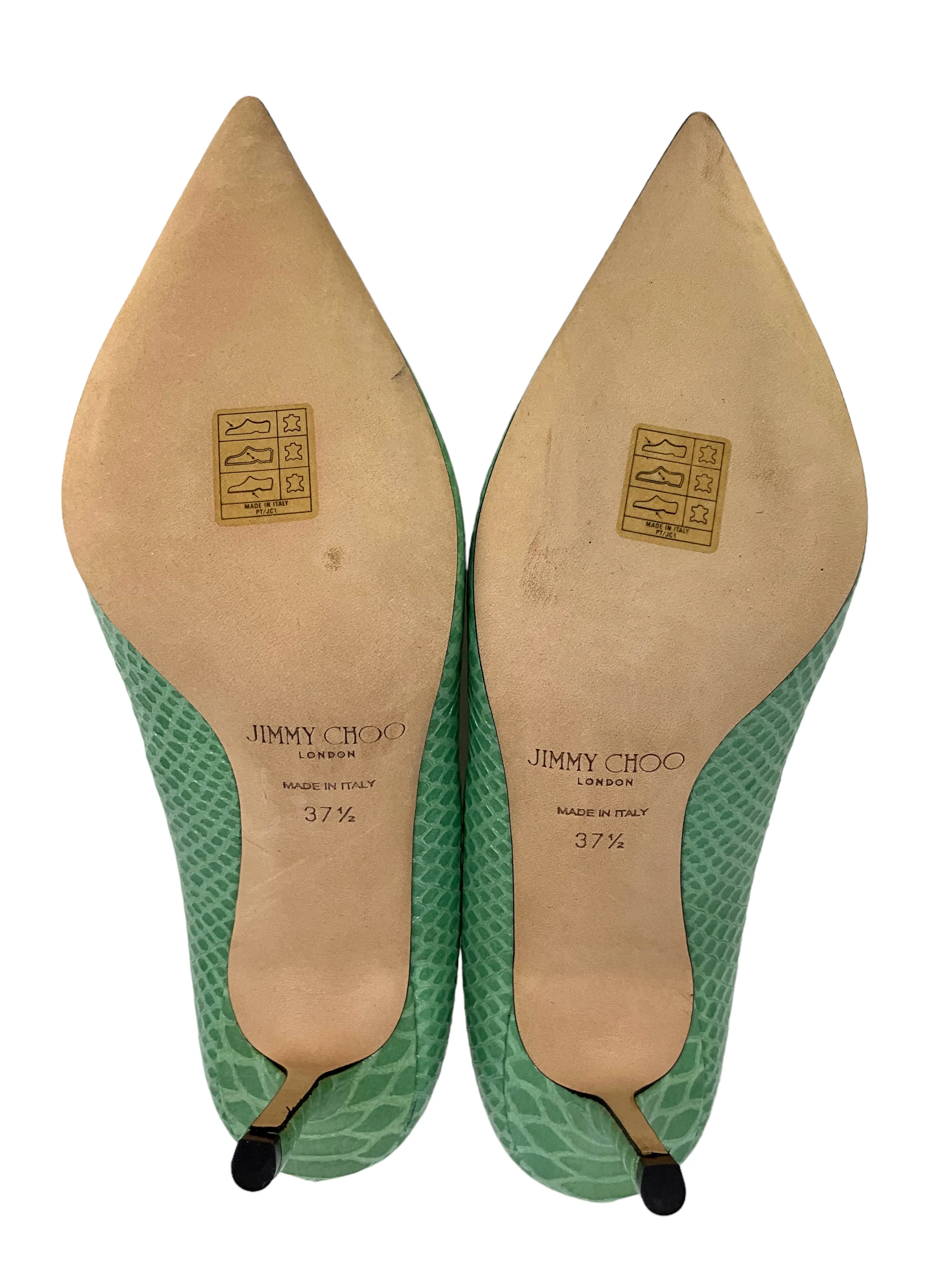 JIMMY CHOO Love 85 Snake-Effect Leather Pumps Size 7.5