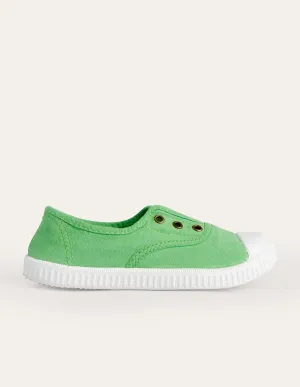 Laceless Canvas Pull-ons-Green