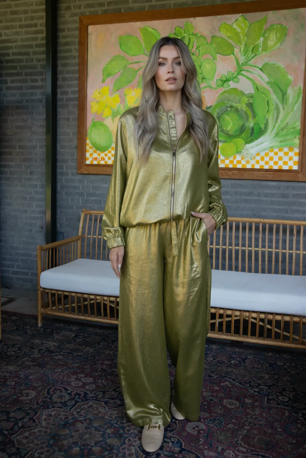 Leaf green pants