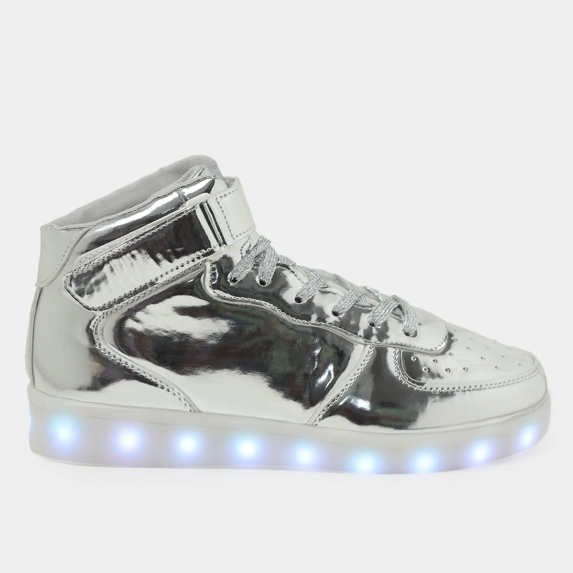 Light me up Sneakers - High Top (Silver)