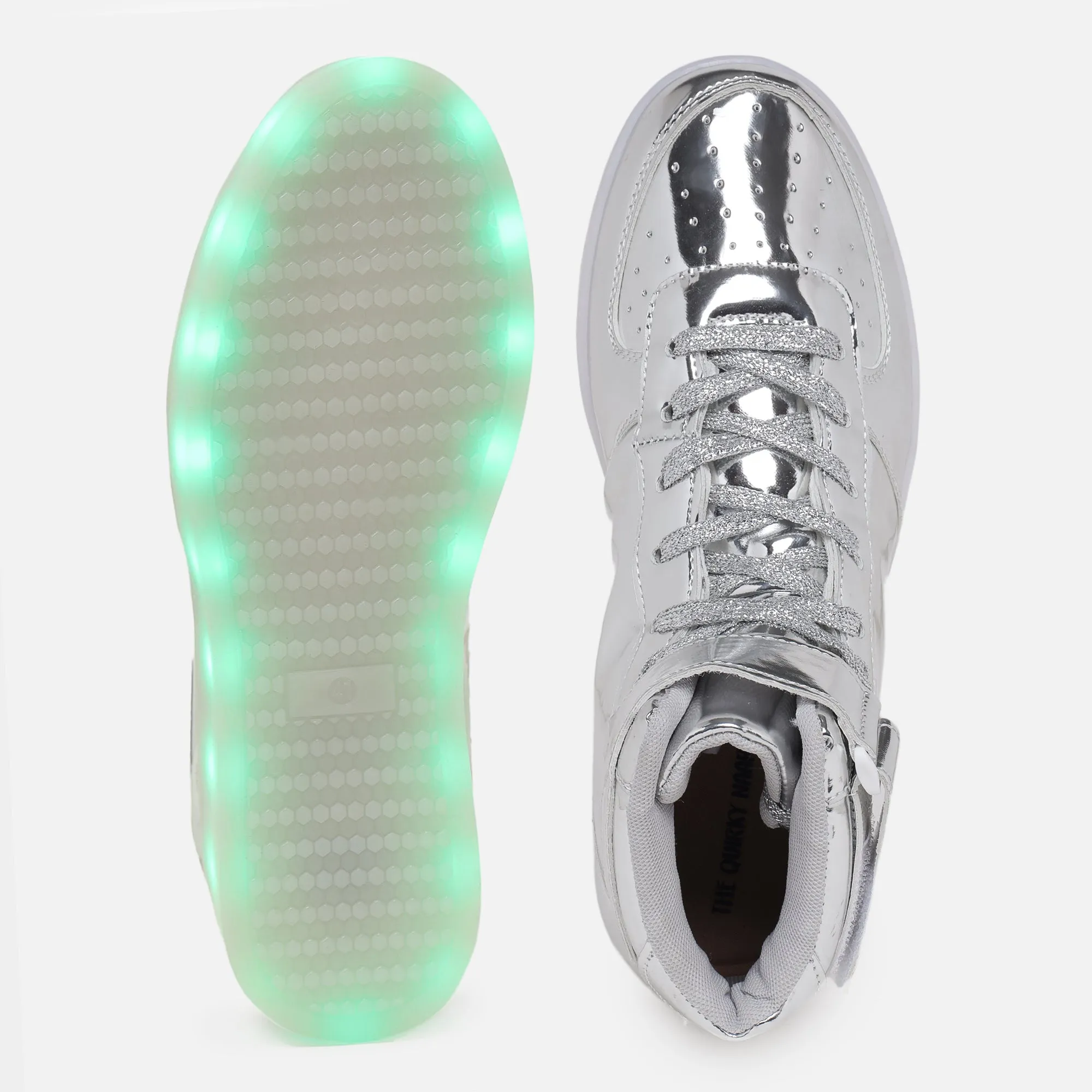 Light me up Sneakers - High Top (Silver)
