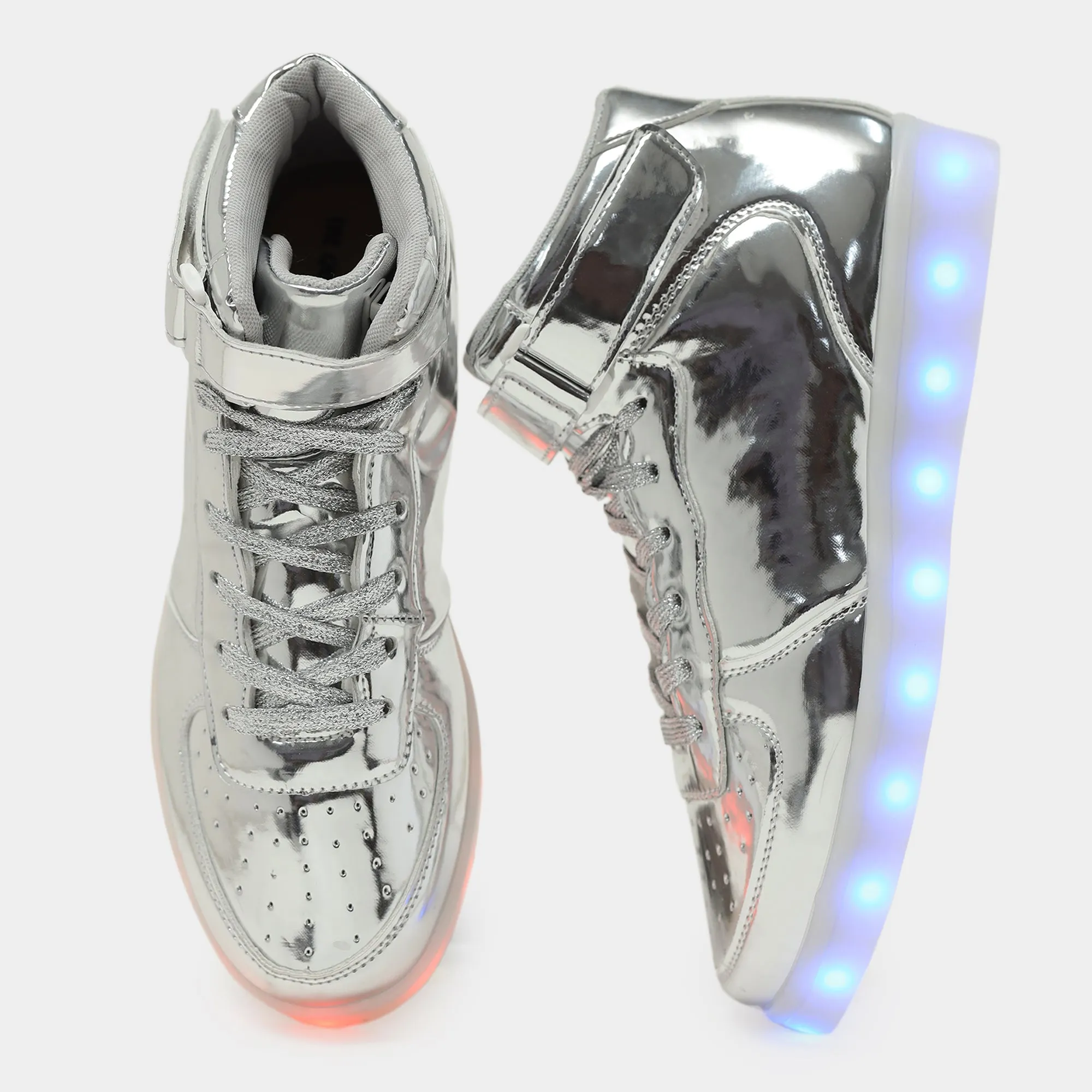 Light me up Sneakers - High Top (Silver)