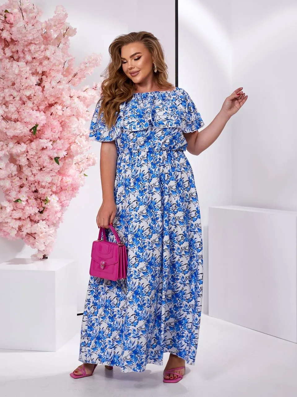 Long dress made of soft fabric