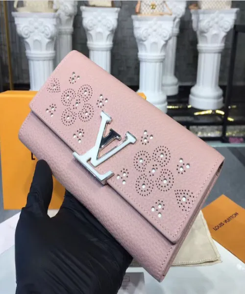 LV Compact Wallet Taurillion Leather Magnolia