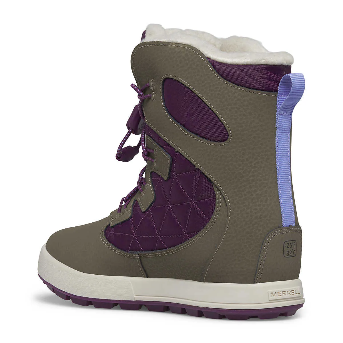 Merrell Big Kid's Snow Bank 4.0 Waterproof Winter Boots - Truffle/Plum