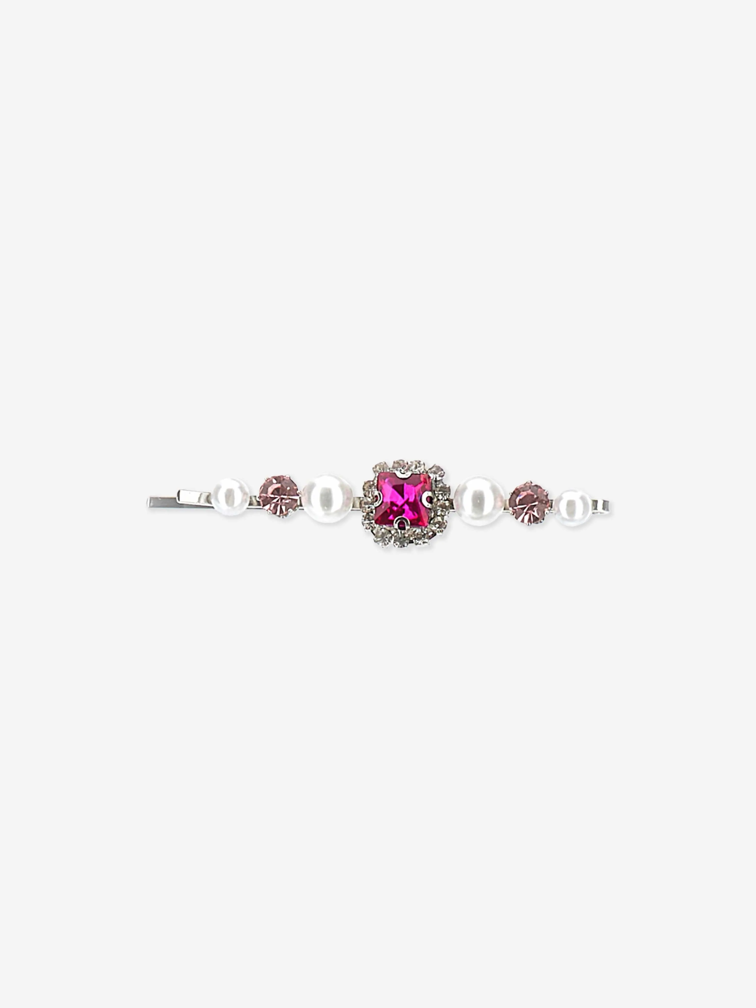 Monnalisa Girls Crystal and Pearl Hair Slides Set