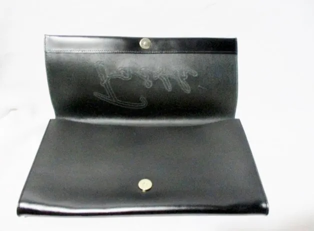 NWT NEW GOTTA HAVE FAITH Jil Sander Maia Leather Clutch Purse Bag Appliquéd