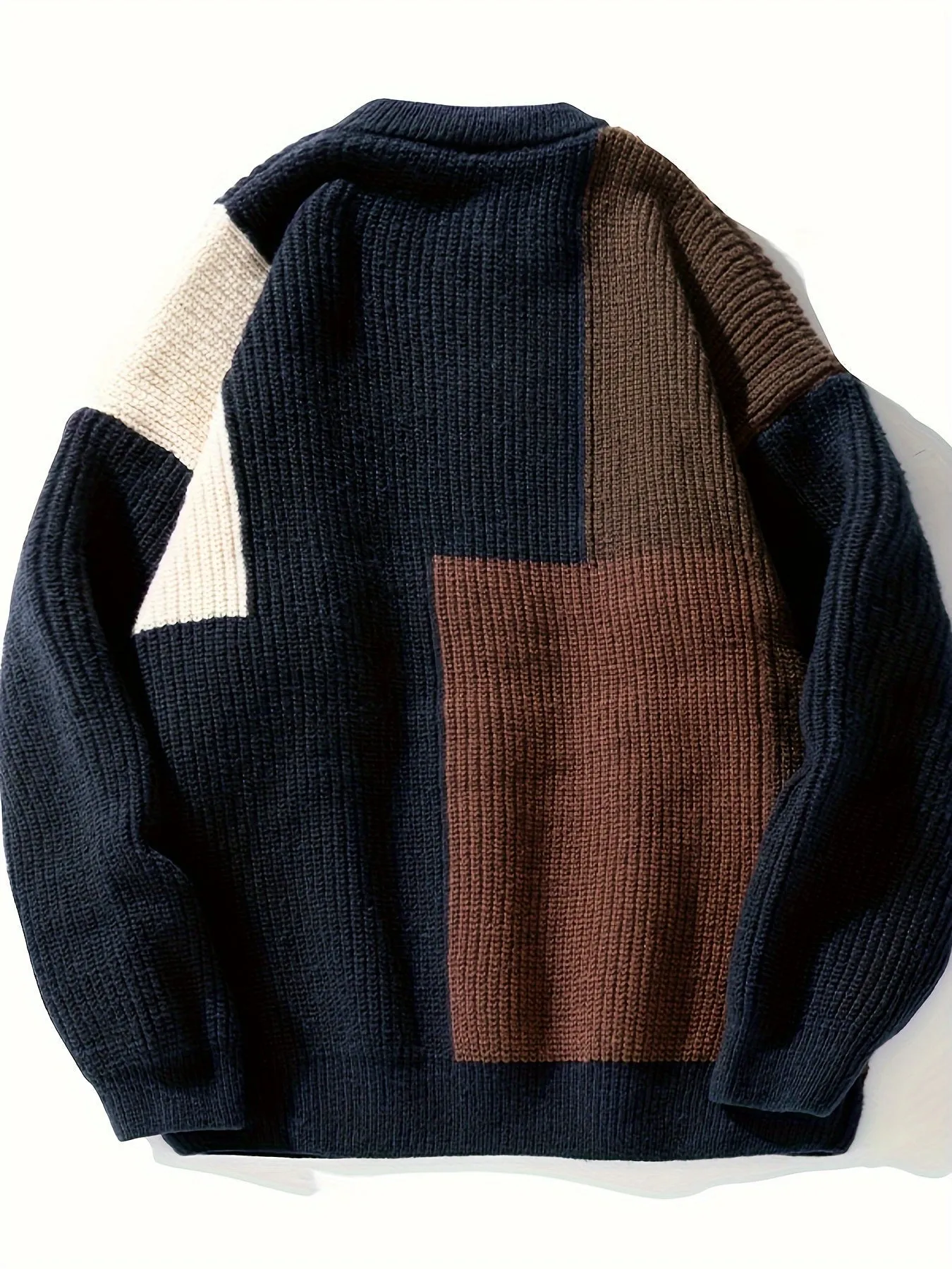 PIETROS | Casual Knitted Checked Sweater in Soft Fabric