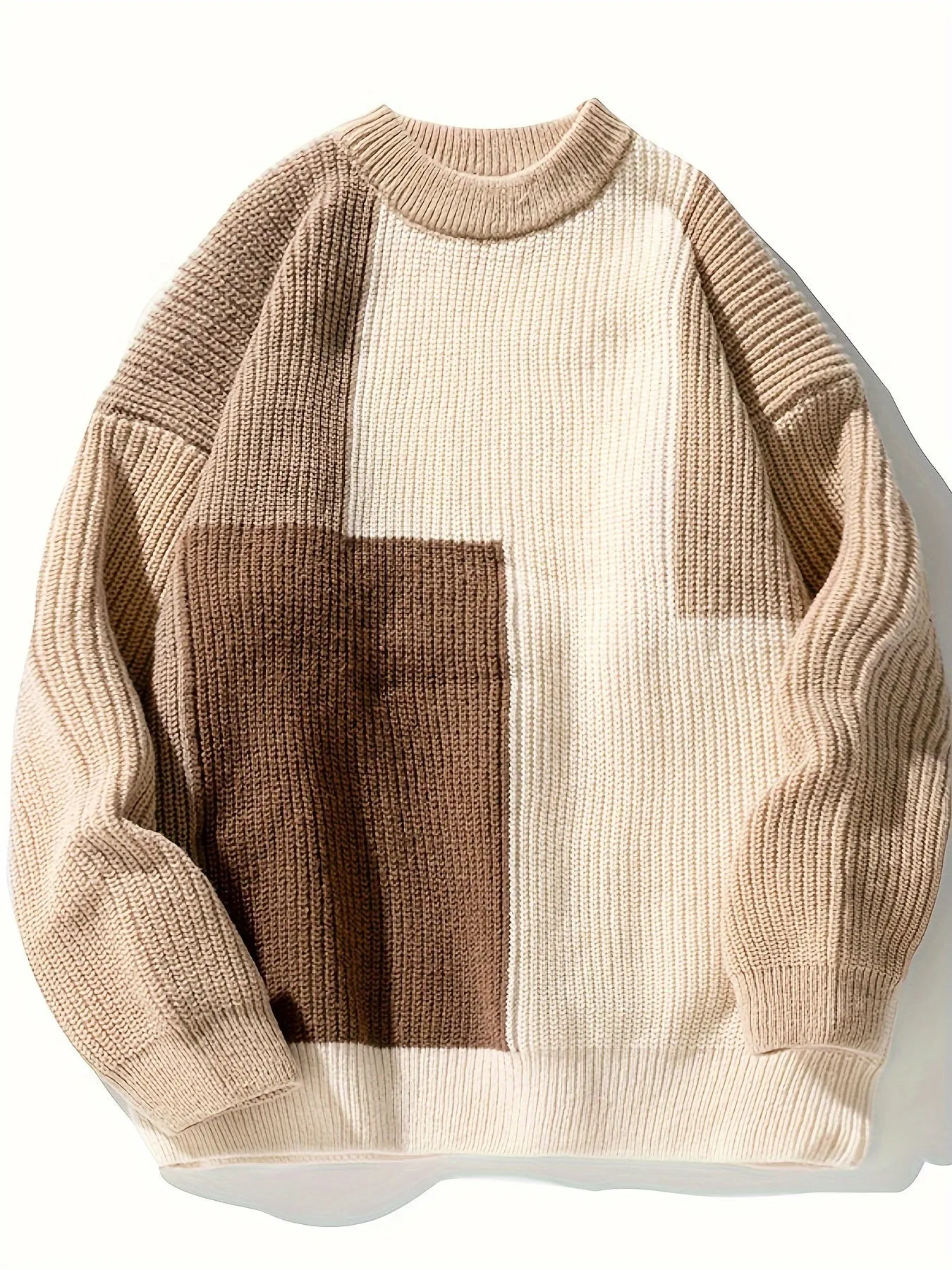 PIETROS | Casual Knitted Checked Sweater in Soft Fabric