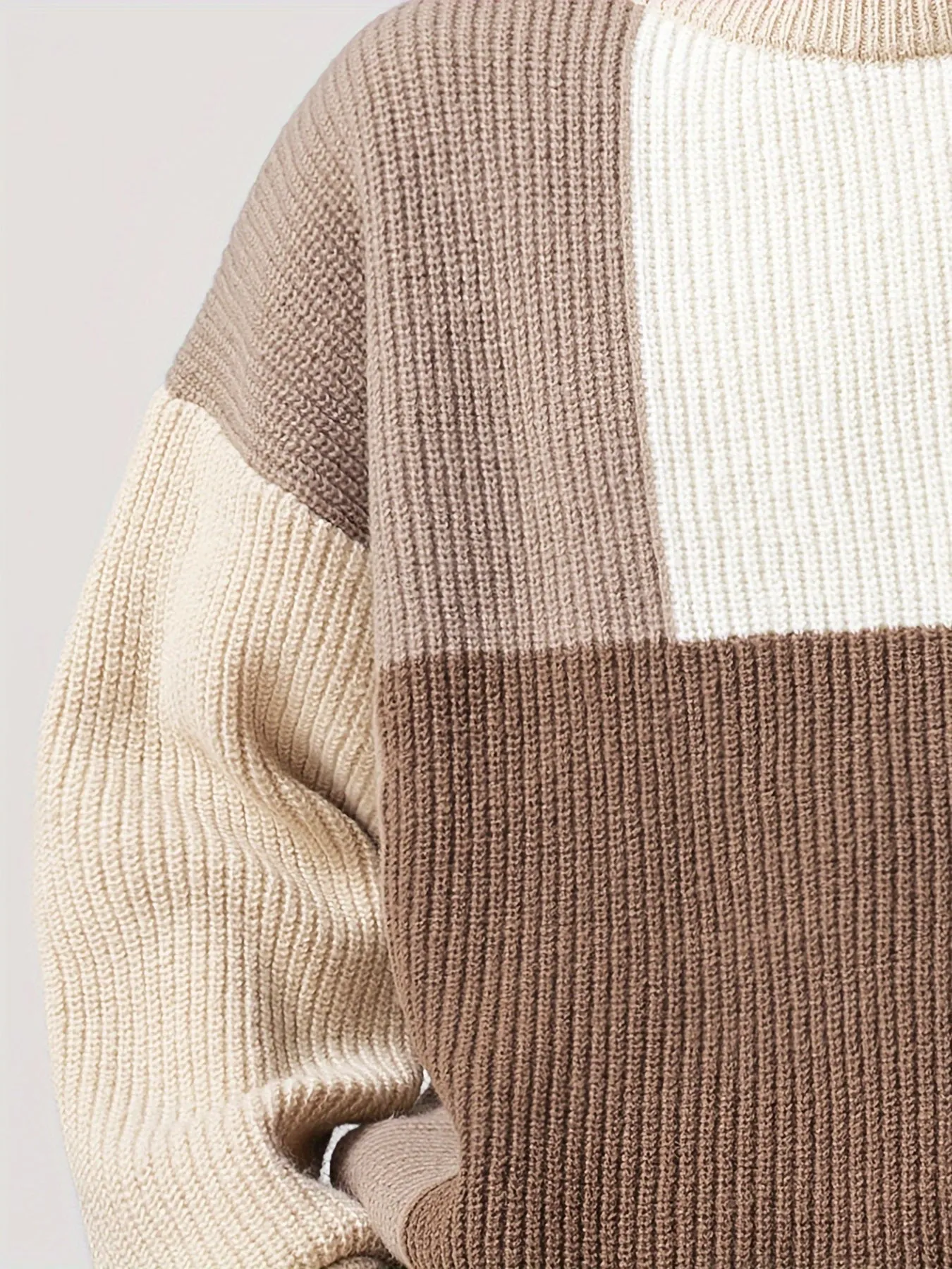 PIETROS | Casual Knitted Checked Sweater in Soft Fabric